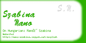 szabina mano business card